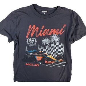 McLaren T-Shirt Miami F1 Formula One Racing MCL36 Short Sleeve Men Sz S Black